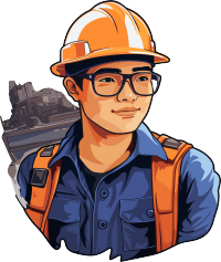 眼镜工人明亮色彩插画