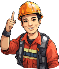 工人带安全帽插画