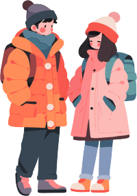 冬日情侣插画设计素材