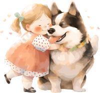 儿童图书插图小女孩PNG插画