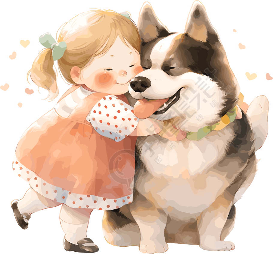 儿童图书插图小女孩PNG插画