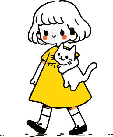 卡通小女孩插画素材