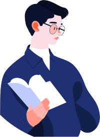男生读书插图素材