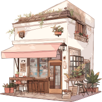 咖啡店手绘插图