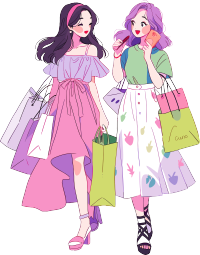 时尚女孩购物创意设计素材