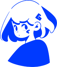 卡通女孩线条简约插画设计