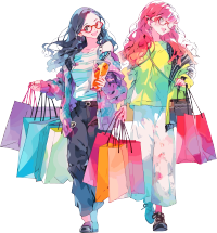 时尚女孩购物PNG素材
