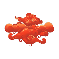 红色祥云创意设计元素