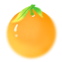 手绘橘子透明背景插画