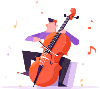 大提琴演奏简洁时尚插图