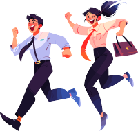 商务人士奔跑插画