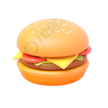3D汉堡可商用插图
