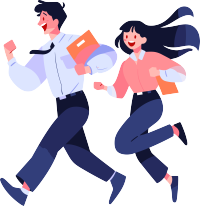 商务人士奔跑卡通插图