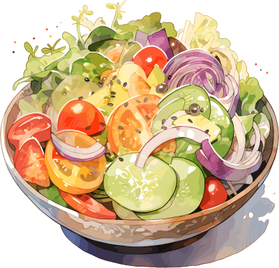 蔬菜沙拉可商用插画