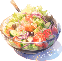 蔬菜沙拉透明背景插图