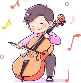 大提琴演奏素材设计插画
