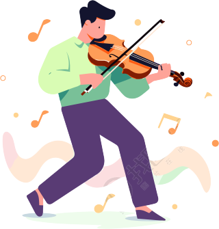 拉小提琴的男生音乐插图