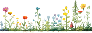 植物花边优雅绘本插画