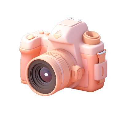3D相机粉黄色插图