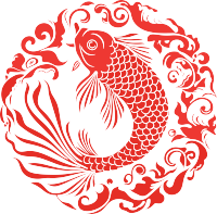 窗花剪纸红色锦鲤插图