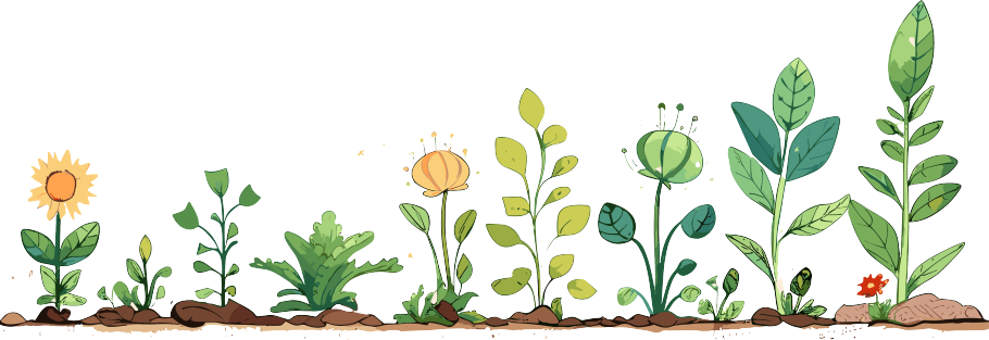 植物花边插画设计元素