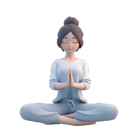 练瑜伽的女孩卡通风格素材