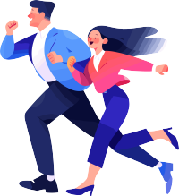 商务人士奔跑插图