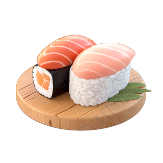 3D寿司迷你日本料理素材