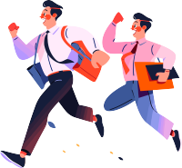 商务人士奔跑干净图形素材