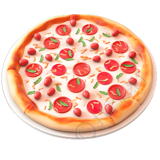 3D披萨图标插图
