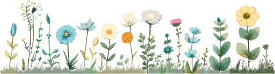 植物花边简单花卉设计元素