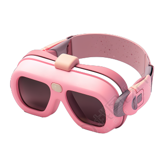 3D泳镜梦幻粉色图标设计素材