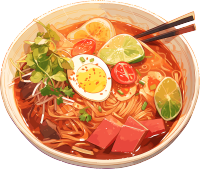 泰式汤面彩色作品素材