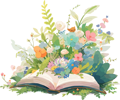 植物花边书籍图案素材