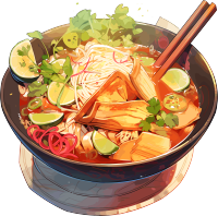 泰式汤面插画素材