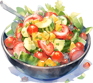 彩色蔬菜沙拉商用素材