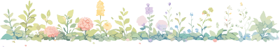植物花边卡通风格插图
