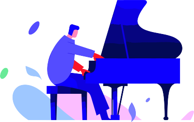 弹钢琴的男孩比赛插图
