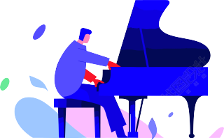弹钢琴的男孩比赛插图