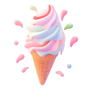 3D冰淇淋高品质插画