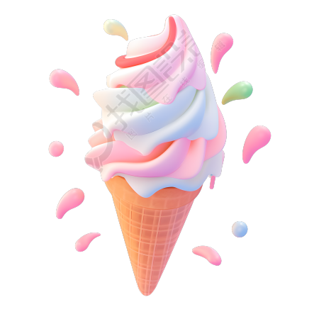 3D冰淇淋高品质插画