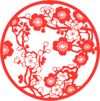 窗花剪纸梅花可商用素材