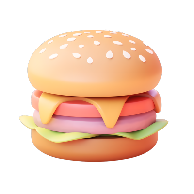 3D汉堡图标透明背景素材