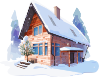 雪地小屋商业插图