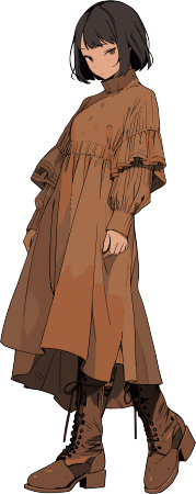 美拉德风衣美女插画设计