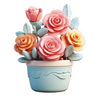 3D玫瑰花盆商用素材