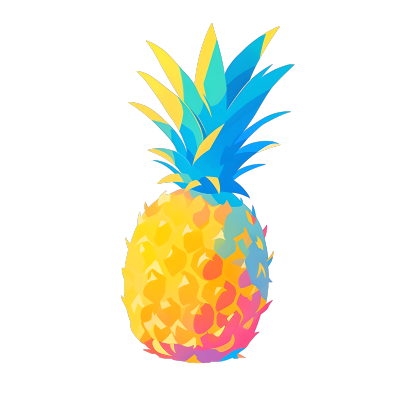 菠萝2D图形插画