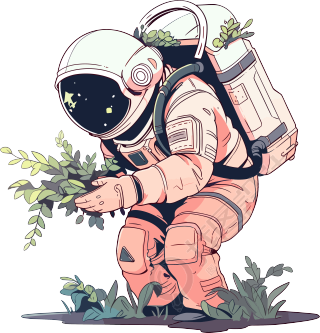 宇航员和植物可商用图形元素