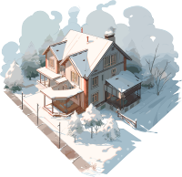 雪地小屋可商用插图