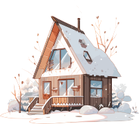 雪地小屋商业设计素材